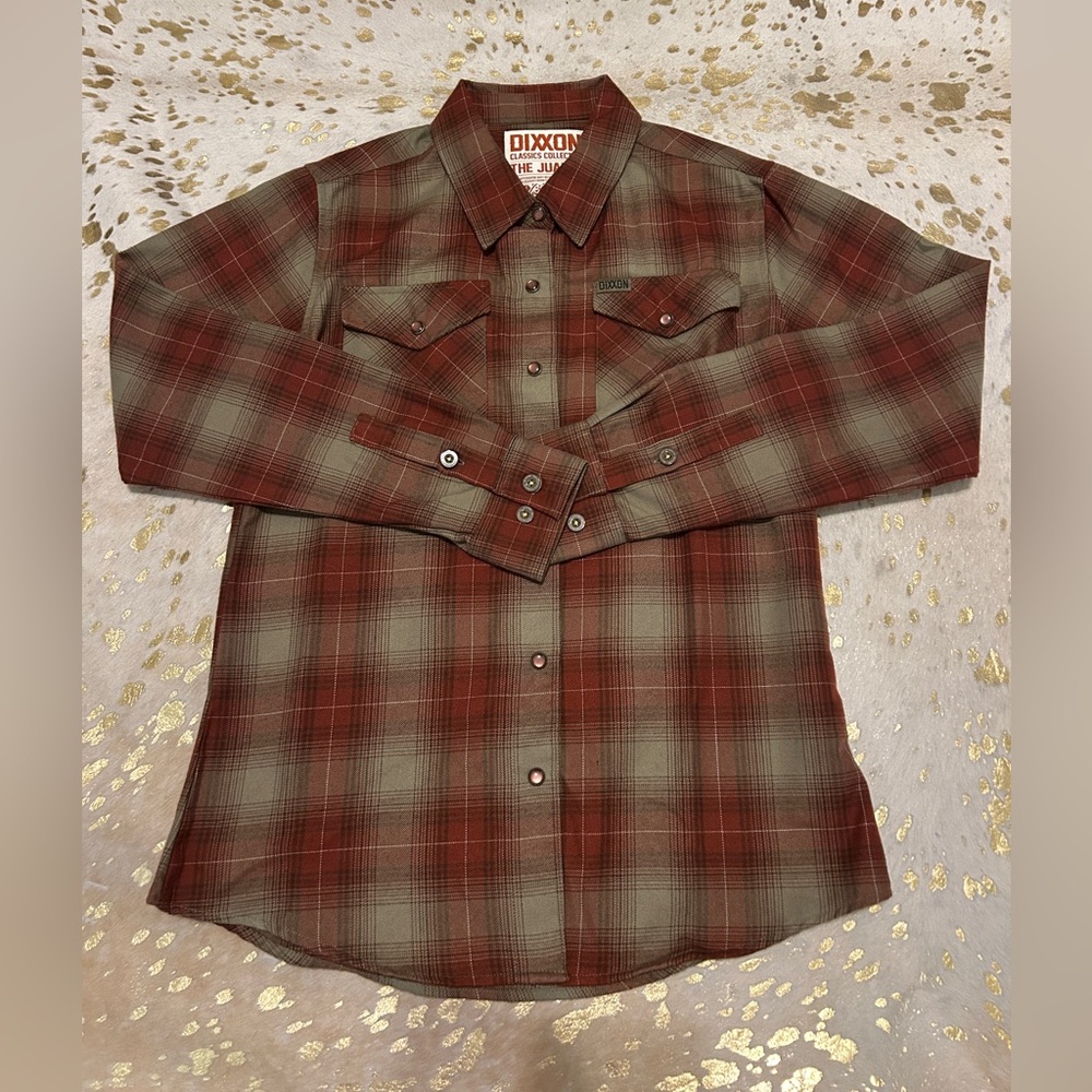 DIXXON Juarez Red and Brown Plaid Shirt